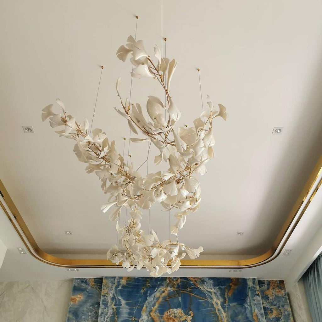 Lineare Pendelleuchte „Gingko Bloom“ – 39 Zoll, 6-flammig, oder 47 Zoll, 8-flammig