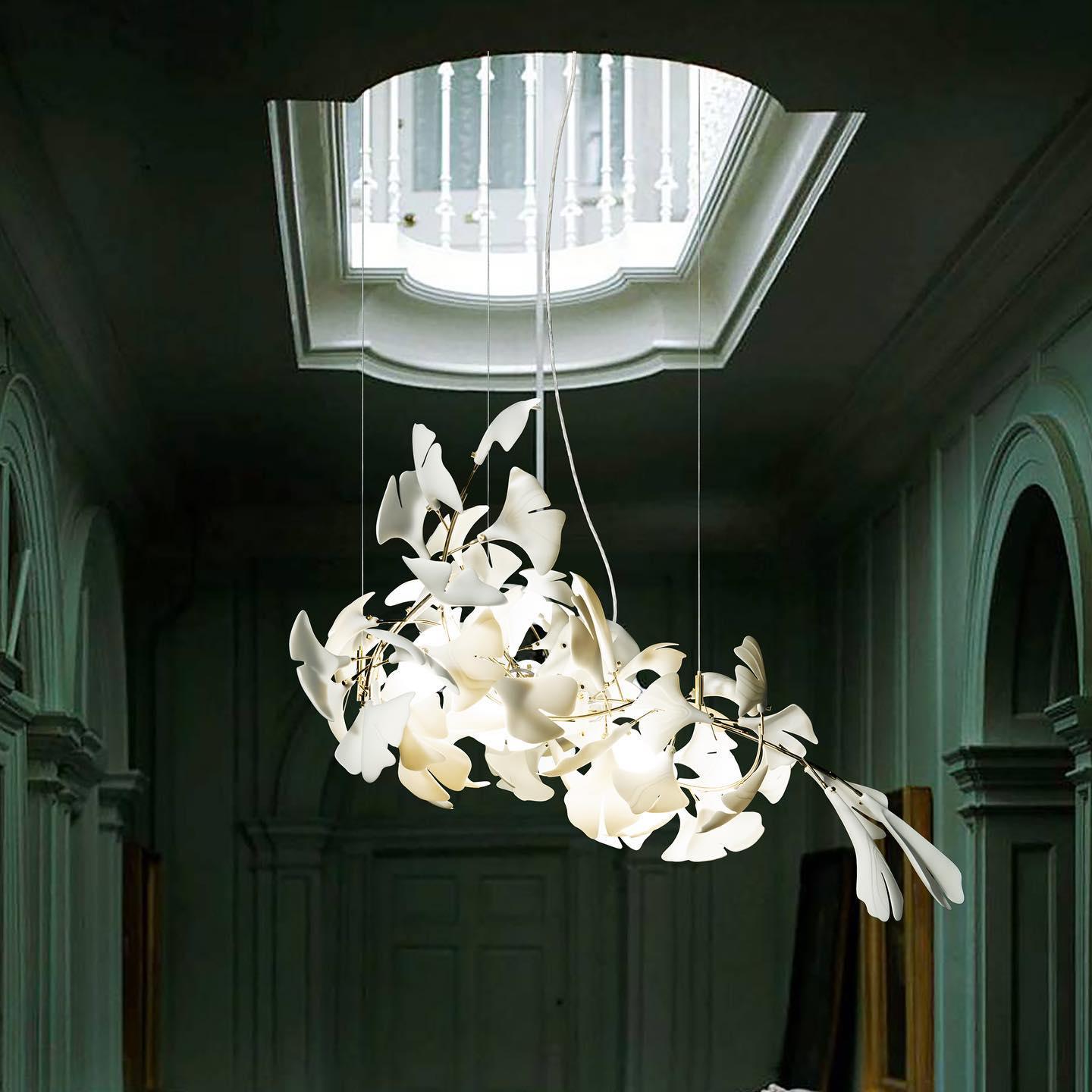 Lineare Pendelleuchte „Gingko Bloom“ – 39 Zoll, 6-flammig, oder 47 Zoll, 8-flammig