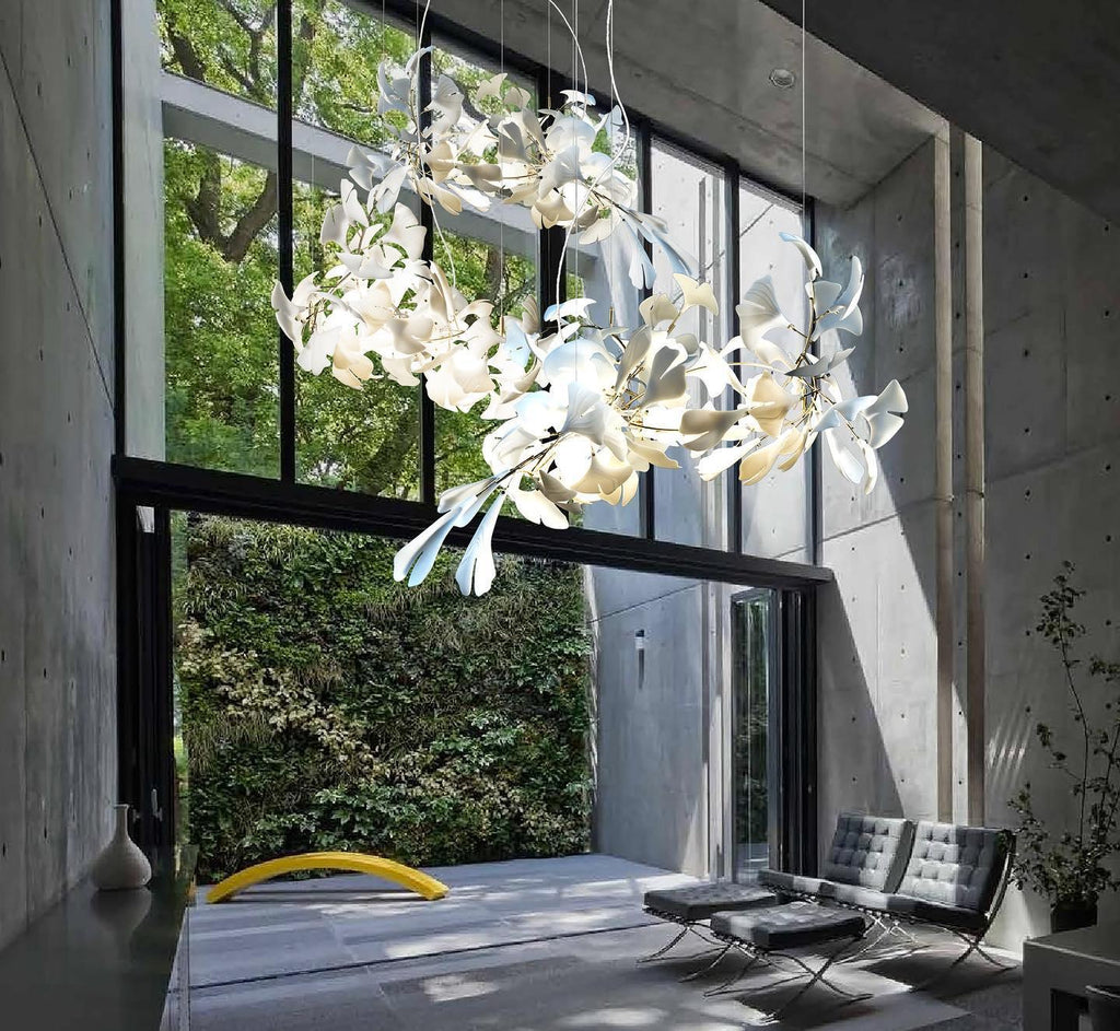 Lineare Pendelleuchte „Gingko Bloom“ – 39 Zoll, 6-flammig, oder 47 Zoll, 8-flammig