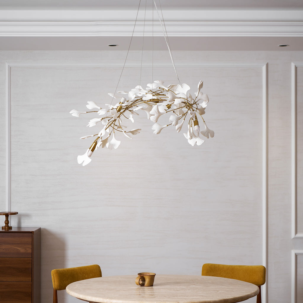 Lineare Pendelleuchte „Gingko Bloom“ – 39 Zoll, 6-flammig, oder 47 Zoll, 8-flammig