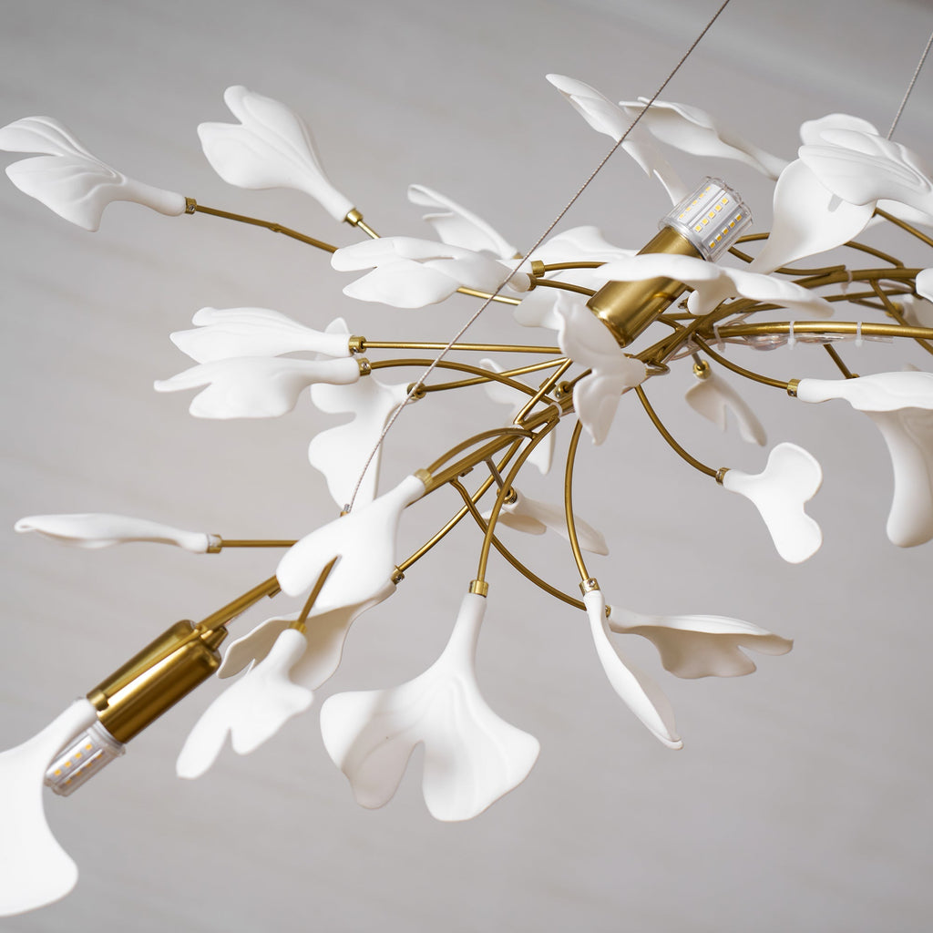 Lineare Pendelleuchte „Gingko Bloom“ – 39 Zoll, 6-flammig, oder 47 Zoll, 8-flammig