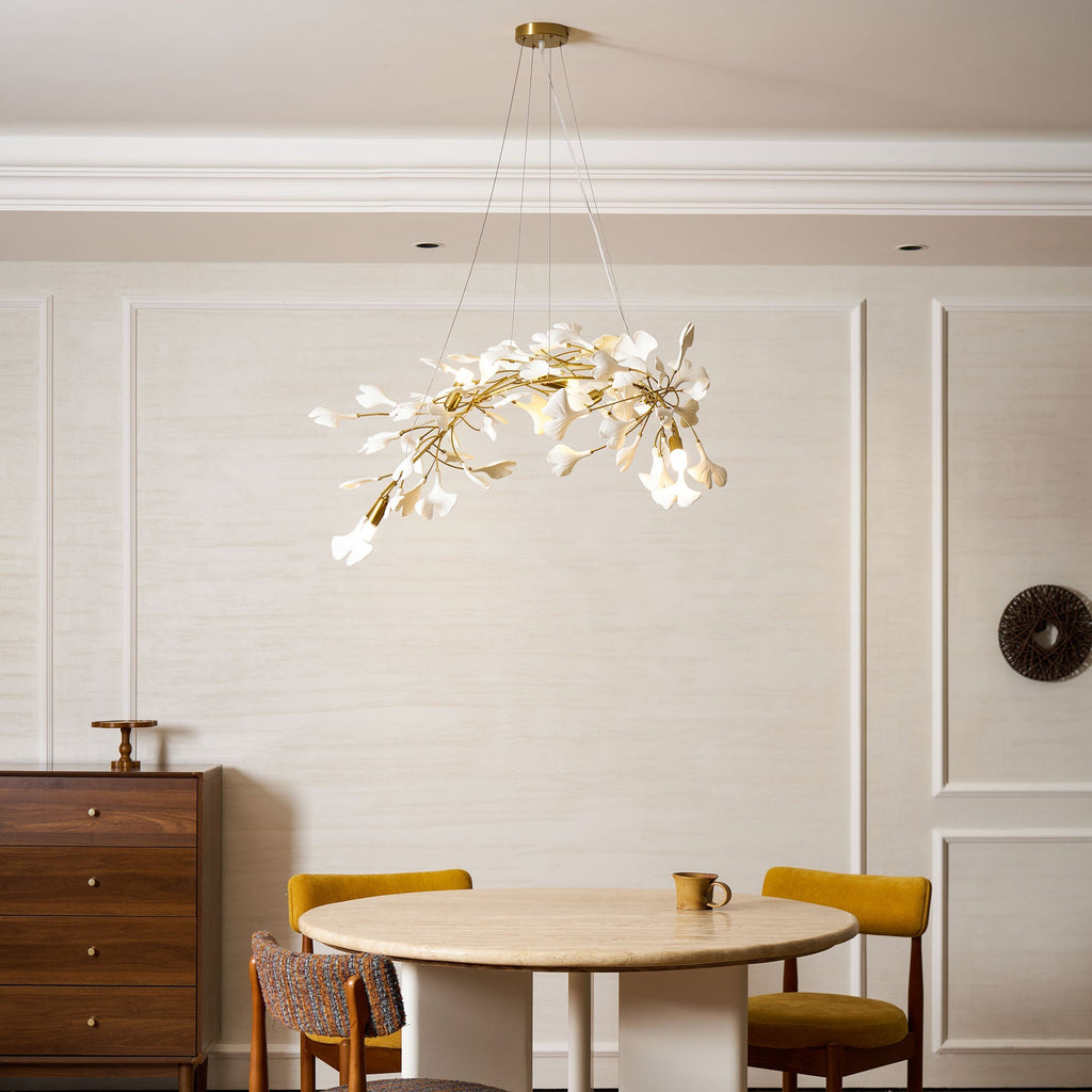 Lineare Pendelleuchte „Gingko Bloom“ – 39 Zoll, 6-flammig, oder 47 Zoll, 8-flammig
