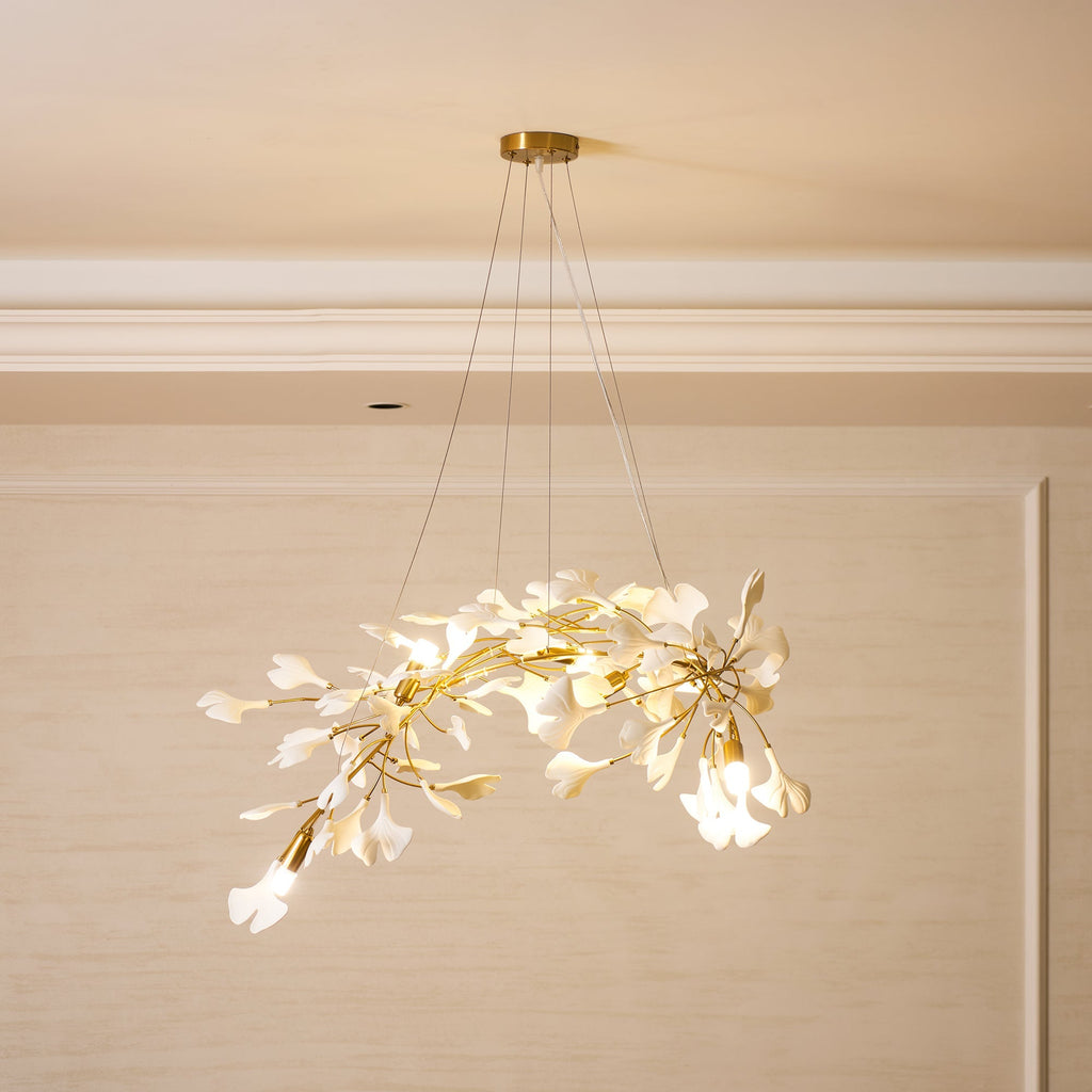 Lineare Pendelleuchte „Gingko Bloom“ – 39 Zoll, 6-flammig, oder 47 Zoll, 8-flammig