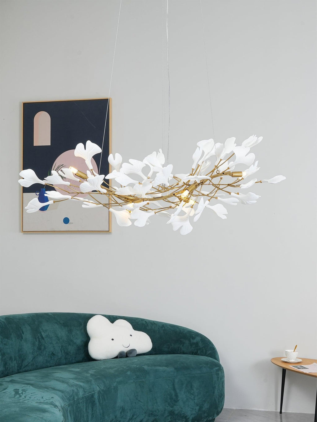 Horizon Bloom Gingko -kattokruunu — veistoksellinen kasviaiheinen kattovalaistus