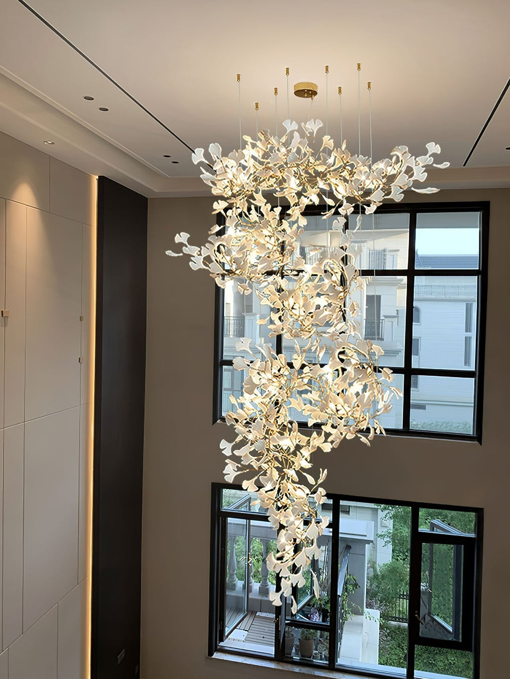 Candeeiro de teto Gingko Vortex — 4 opções de altura, forma espiral vertical