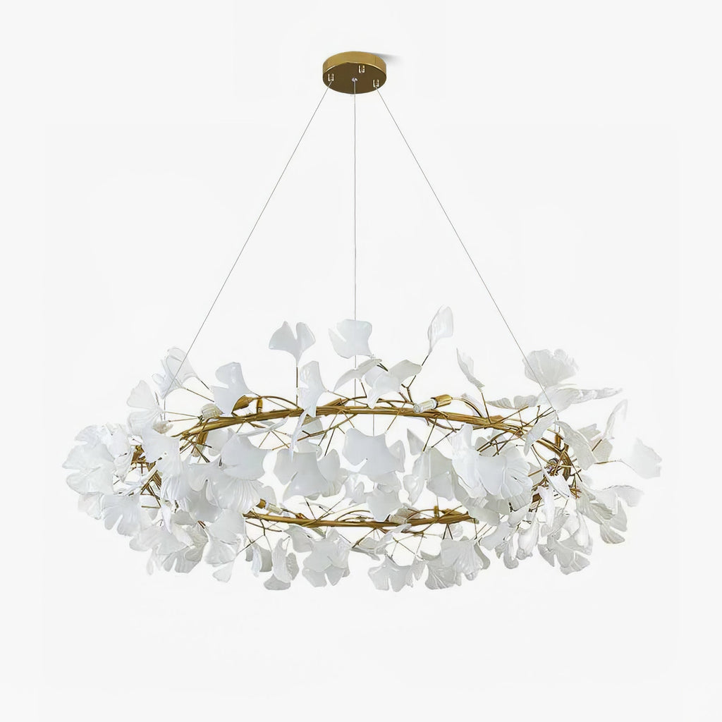 Korunový lustr Gingko — nízkoprofilové provedení 11.8″
