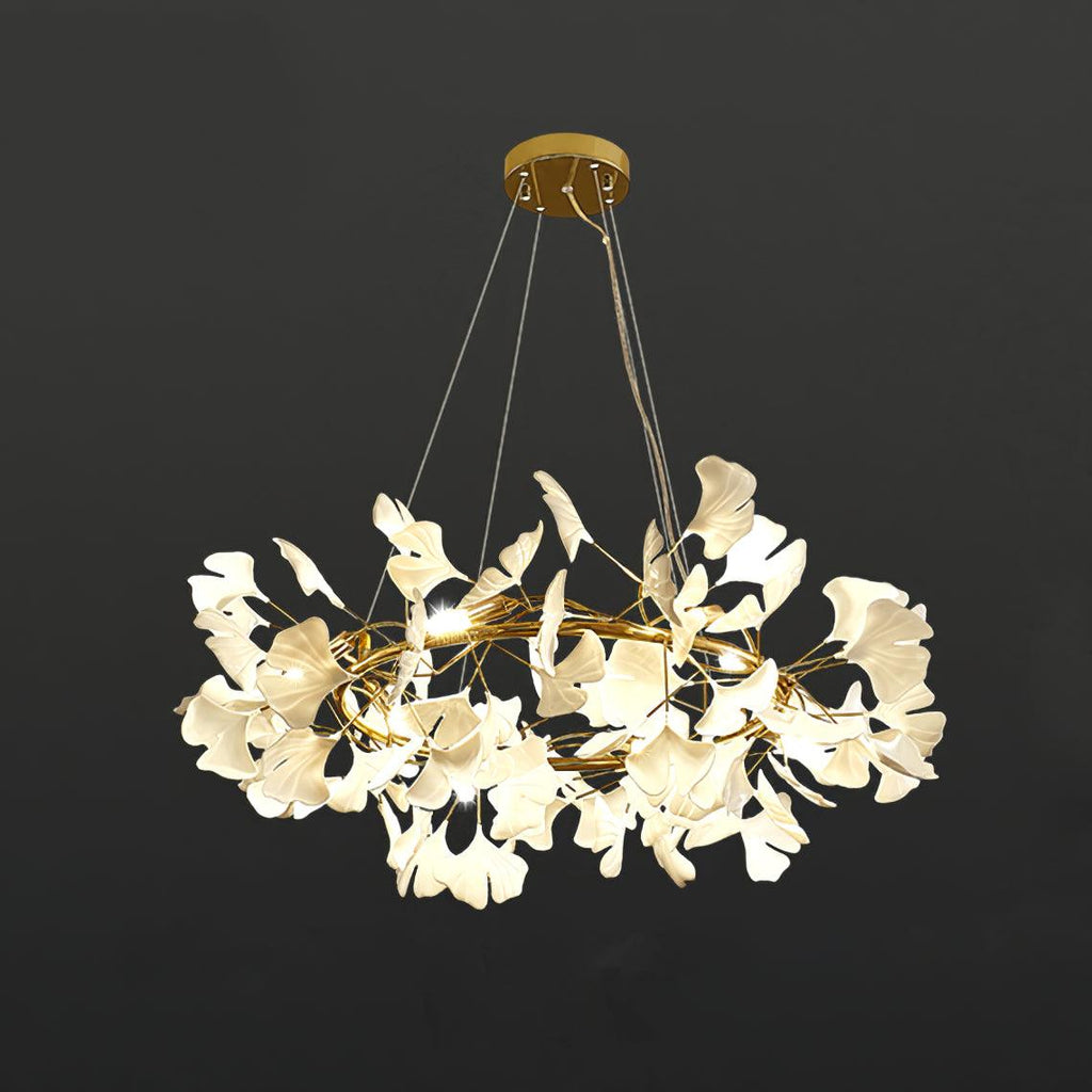 Korunový lustr Gingko — nízkoprofilové provedení 11.8″