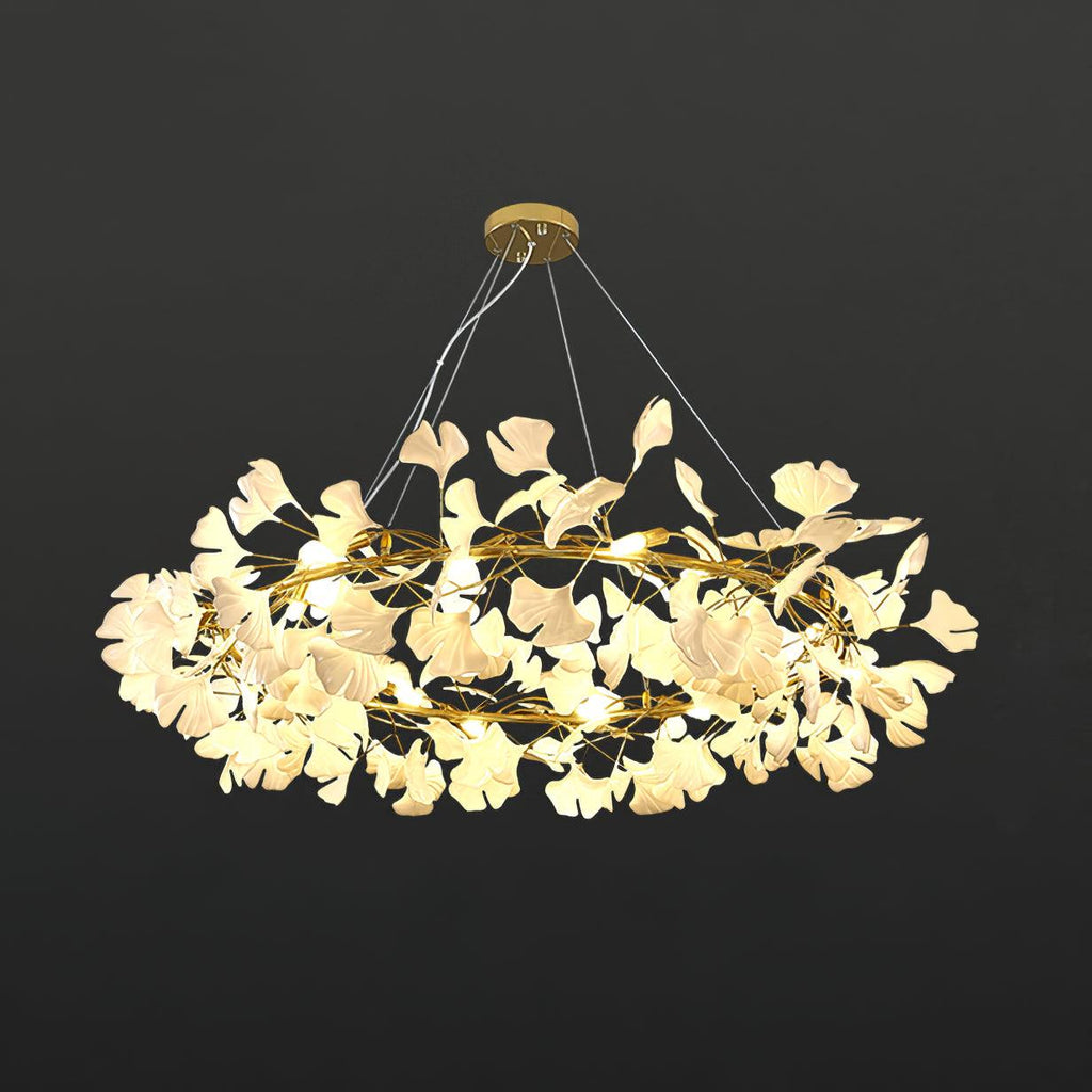 Korunový lustr Gingko — nízkoprofilové provedení 11.8″