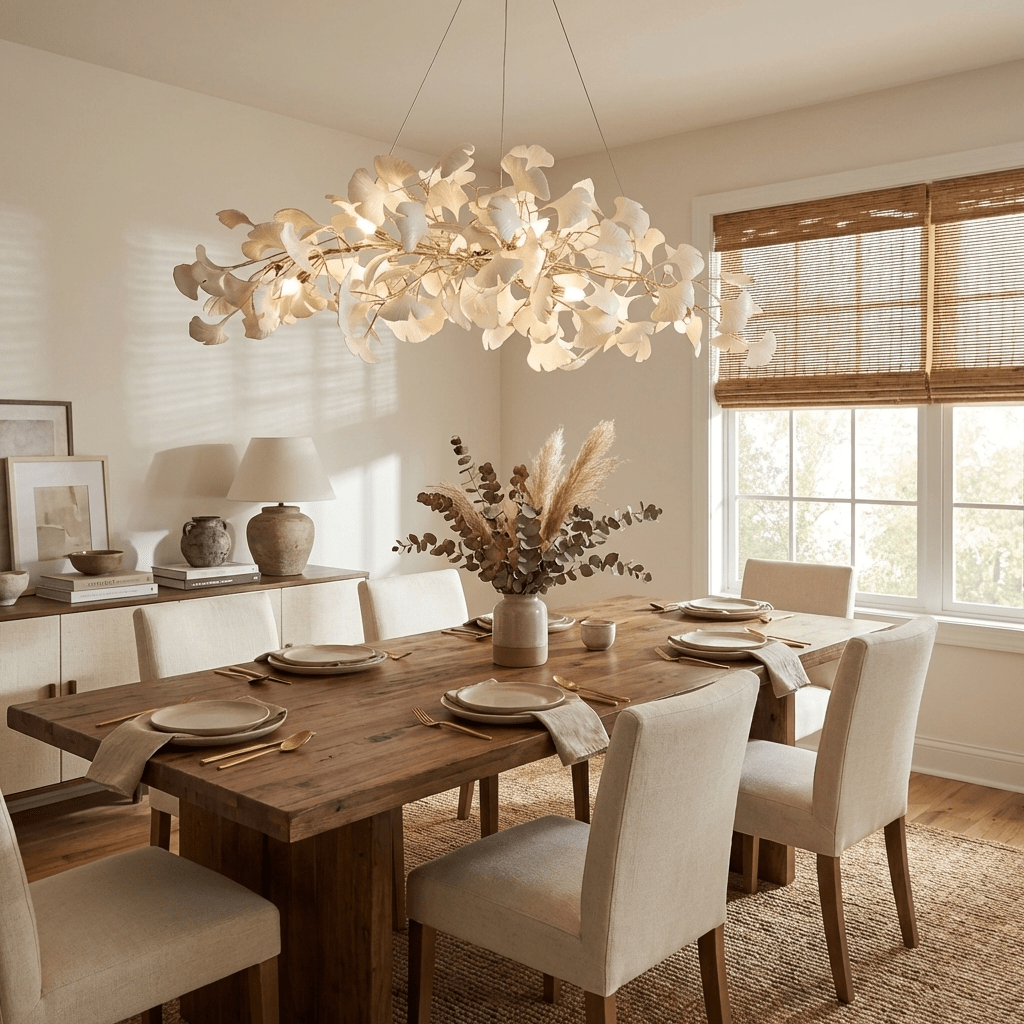 Gingko Plume Chandelier — Linear Suspension