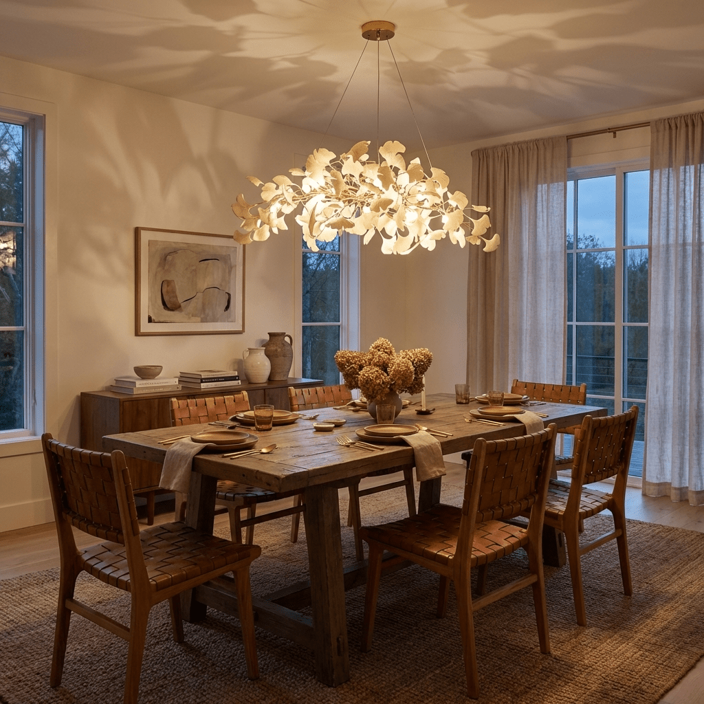 Gingko Plume Chandelier — Linear Suspension