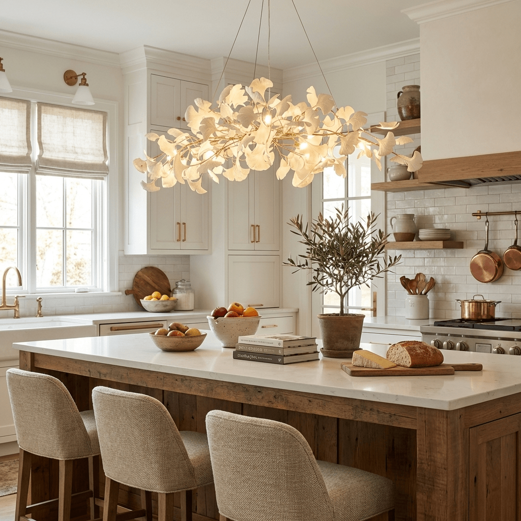 Gingko Plume Chandelier — Linear Suspension