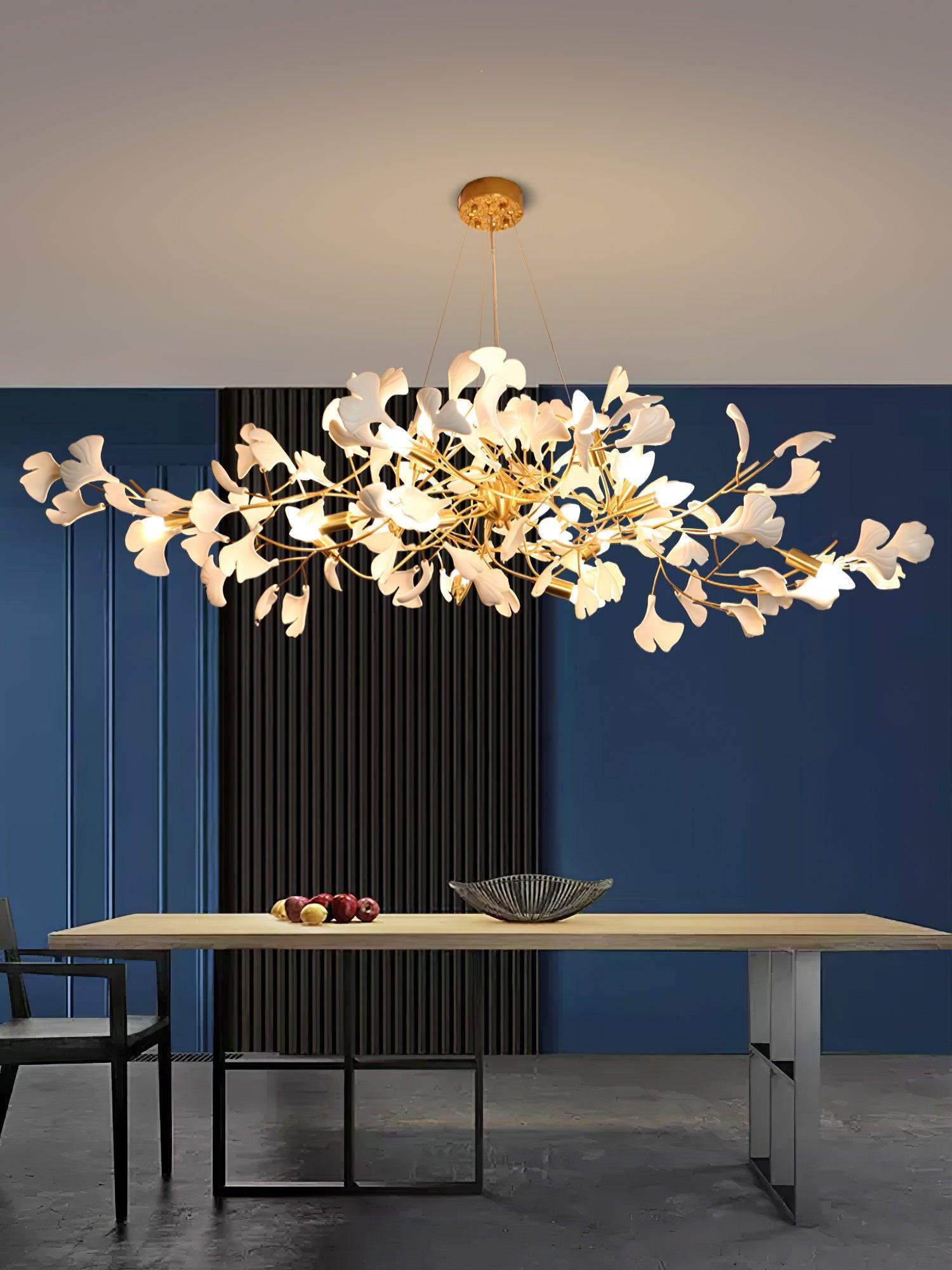 Gingko Plume Chandelier — Linear Suspension