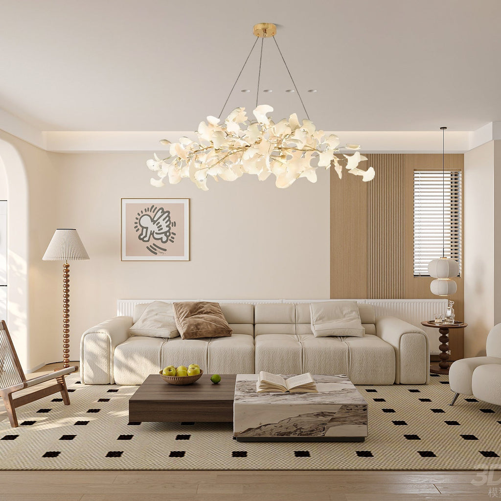Lustr Arux Gingko — styl Art Deco, design se zakřivením směrem dolů
