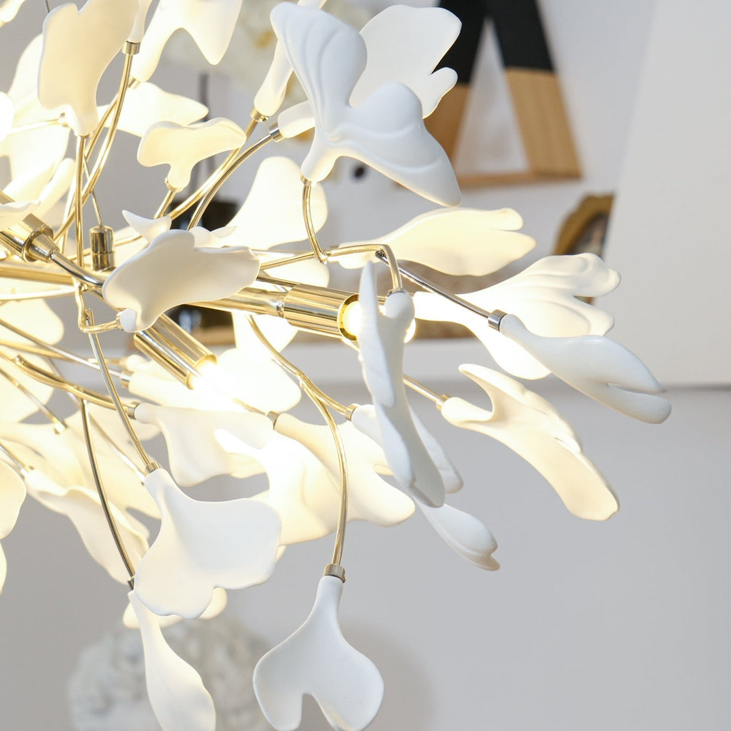 Lustr Arux Gingko — styl Art Deco, design se zakřivením směrem dolů