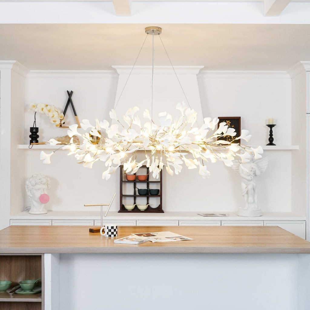 Lustr Arux Gingko — styl Art Deco, design se zakřivením směrem dolů