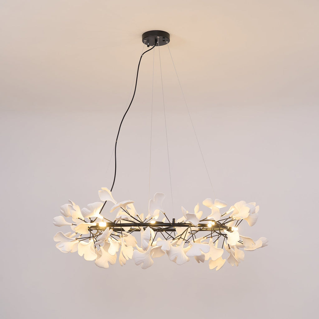 Korunový lustr Gingko — nízkoprofilové provedení 11.8″
