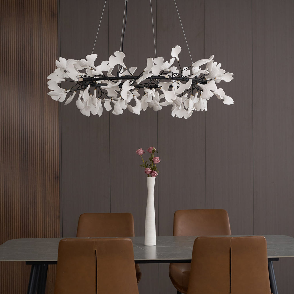 Korunový lustr Gingko — nízkoprofilové provedení 11.8″