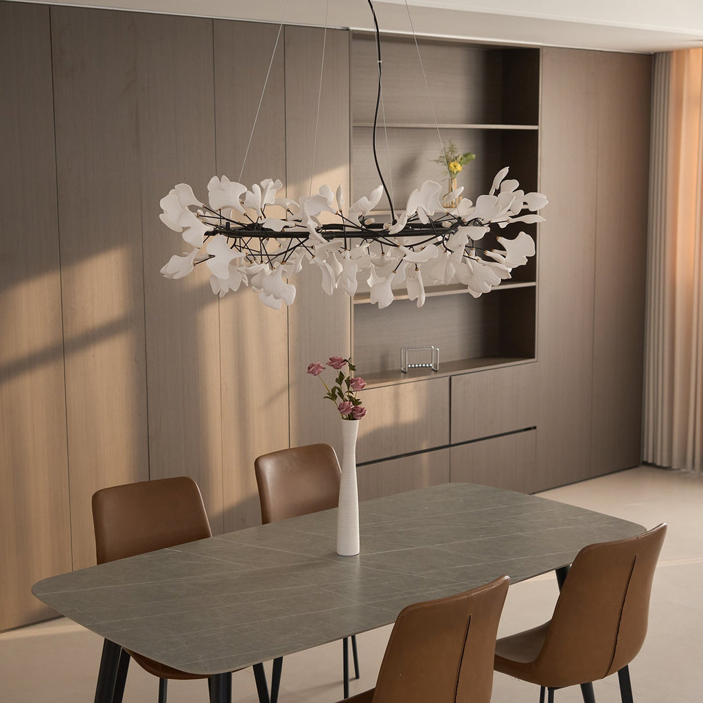 Korunový lustr Gingko — nízkoprofilové provedení 11.8″