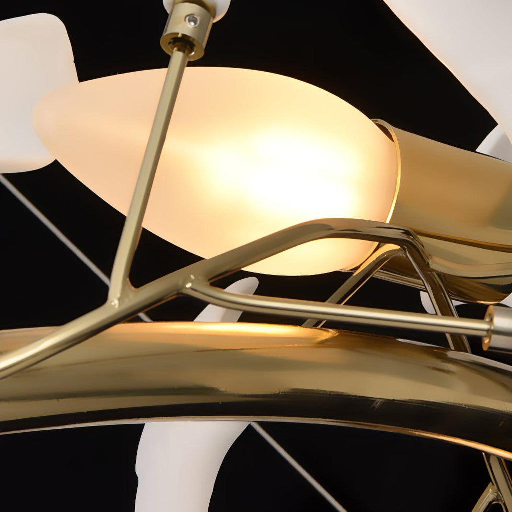 Cascading Gingko Spiral Leaf Chandelier