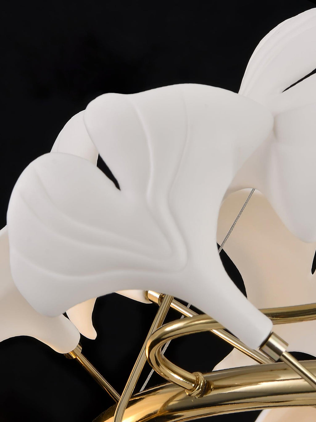 Cascading Gingko Spiral Leaf Chandelier