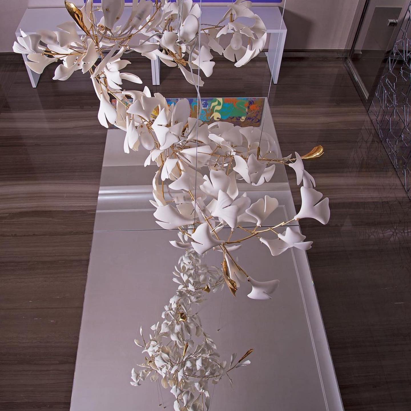 Candeeiro de teto Gingko Vortex — 4 opções de altura, forma espiral vertical