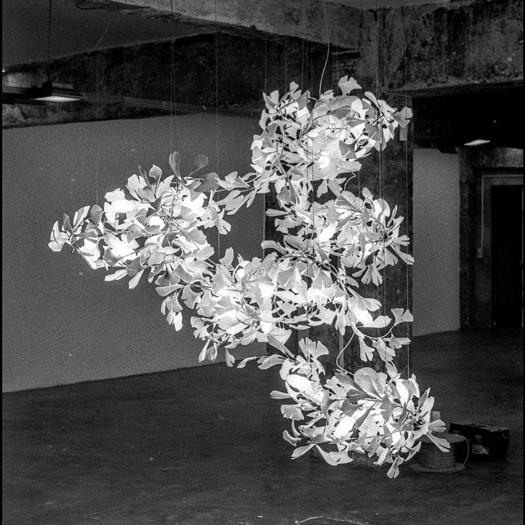 Candeeiro de teto Gingko Vortex — 4 opções de altura, forma espiral vertical