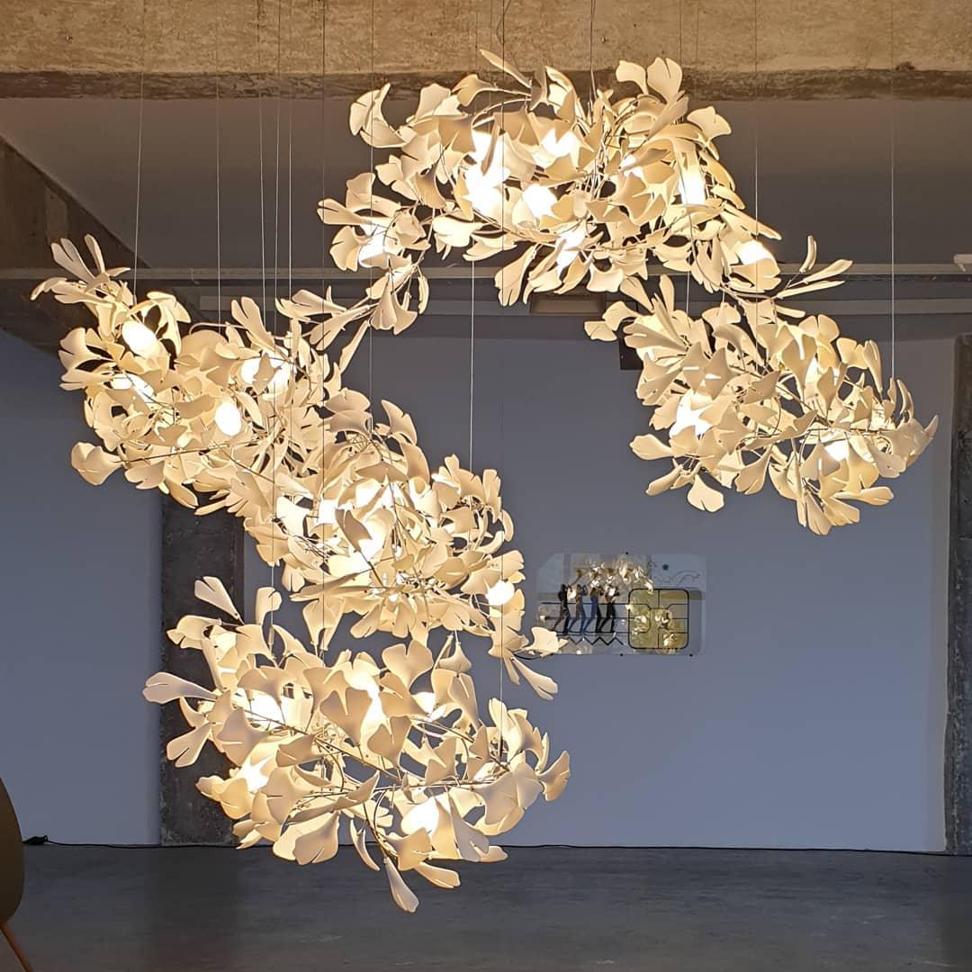 Candeeiro de teto Gingko Vortex — 4 opções de altura, forma espiral vertical