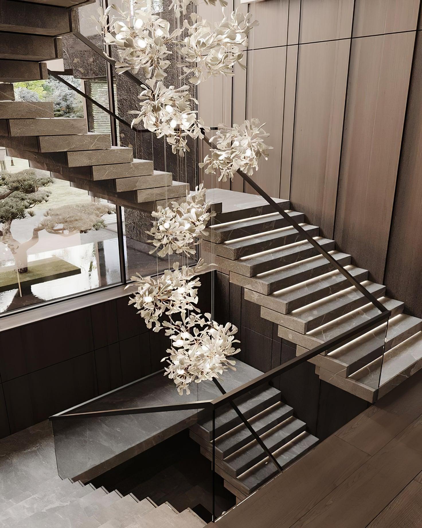 Candeeiro de teto Gingko Vortex — 4 opções de altura, forma espiral vertical