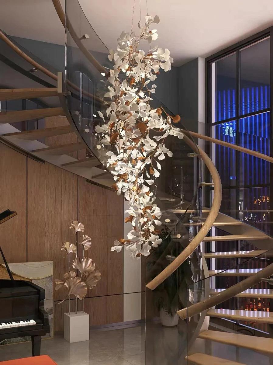 Candeeiro de teto Gingko Vortex — 4 opções de altura, forma espiral vertical