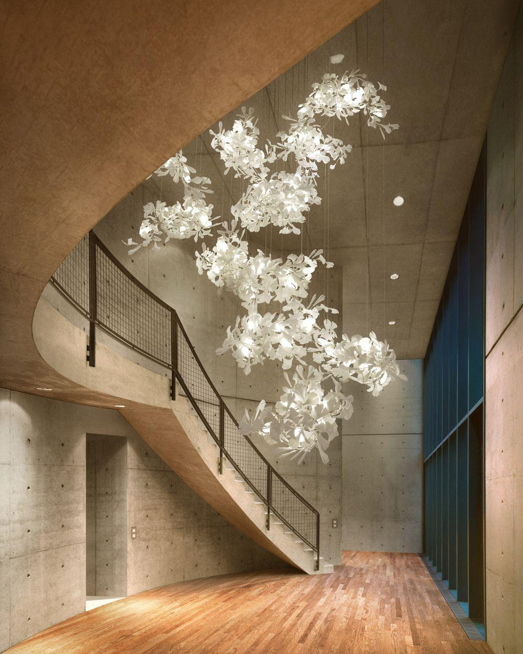 Candeeiro de teto Gingko Vortex — 4 opções de altura, forma espiral vertical