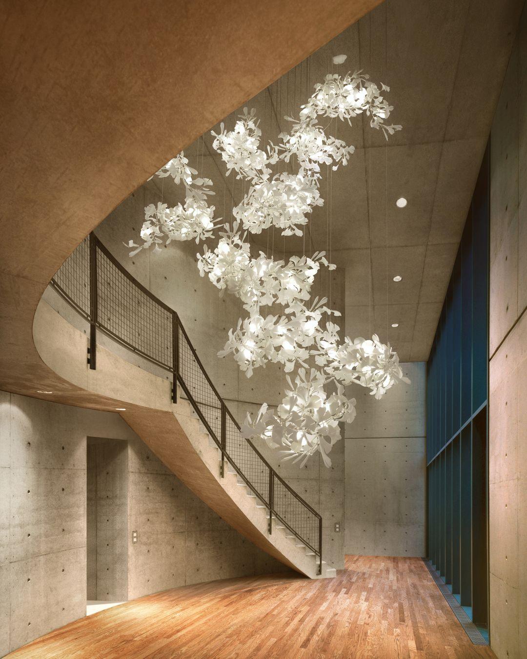 Candeeiro de teto Gingko Vortex — 4 opções de altura, forma espiral vertical