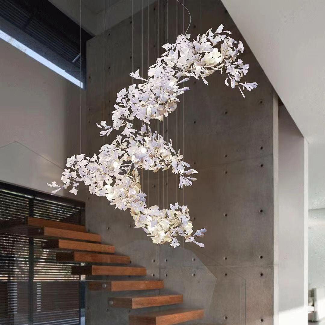 Candeeiro de teto Gingko Vortex — 4 opções de altura, forma espiral vertical