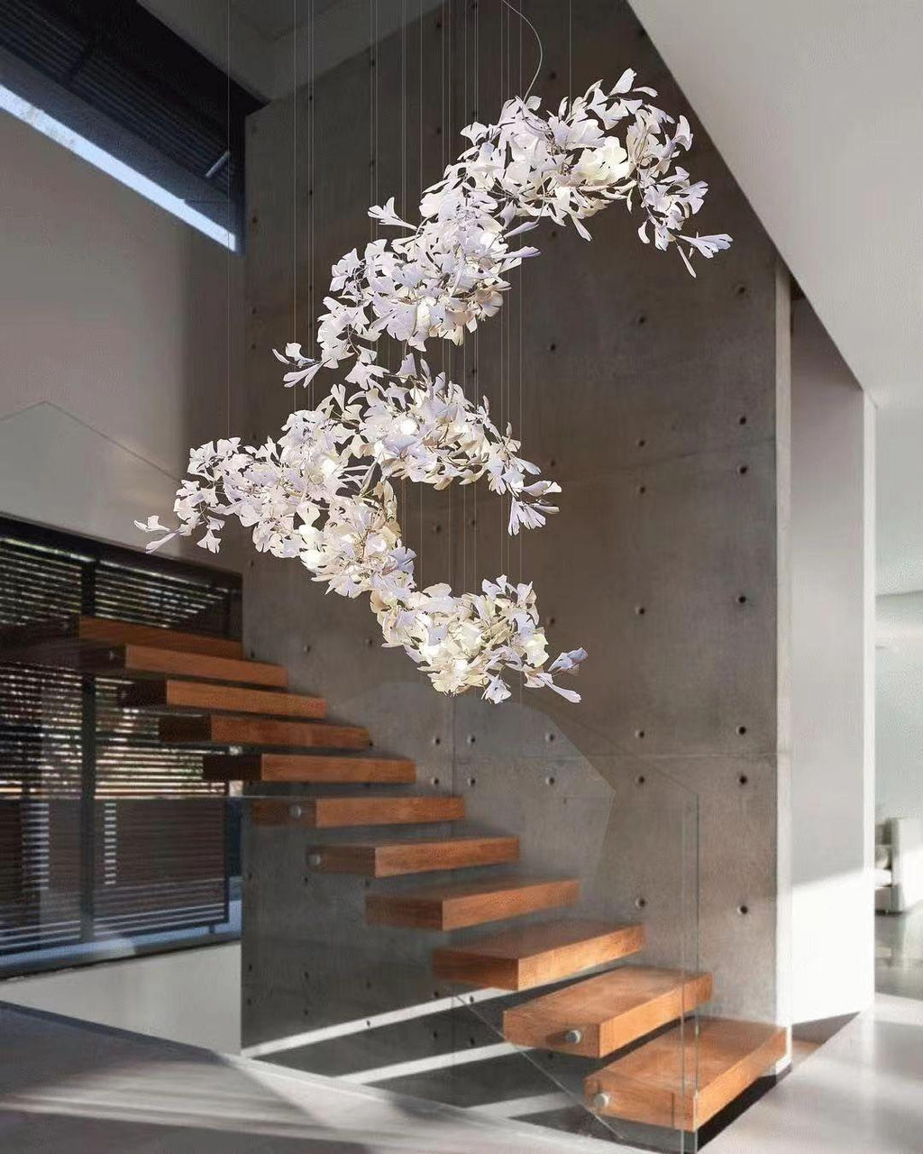 Candeeiro de teto Gingko Vortex — 4 opções de altura, forma espiral vertical