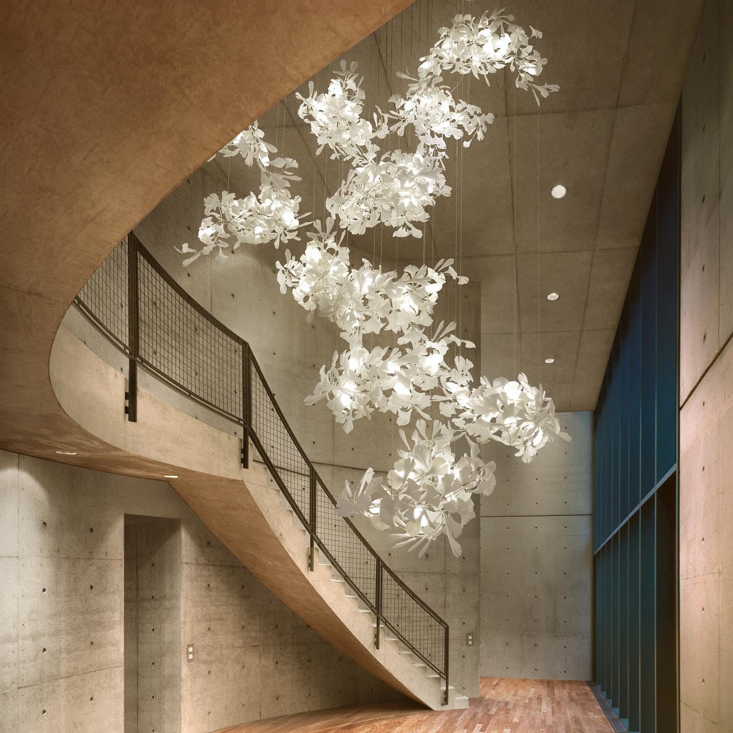 Candeeiro de teto Gingko Vortex — 4 opções de altura, forma espiral vertical