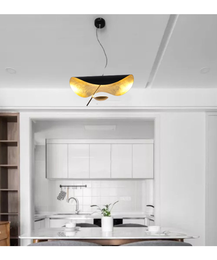 Závěsné svítidlo Giorgio — zakřivené diskové stínidlo, design s jednou linií