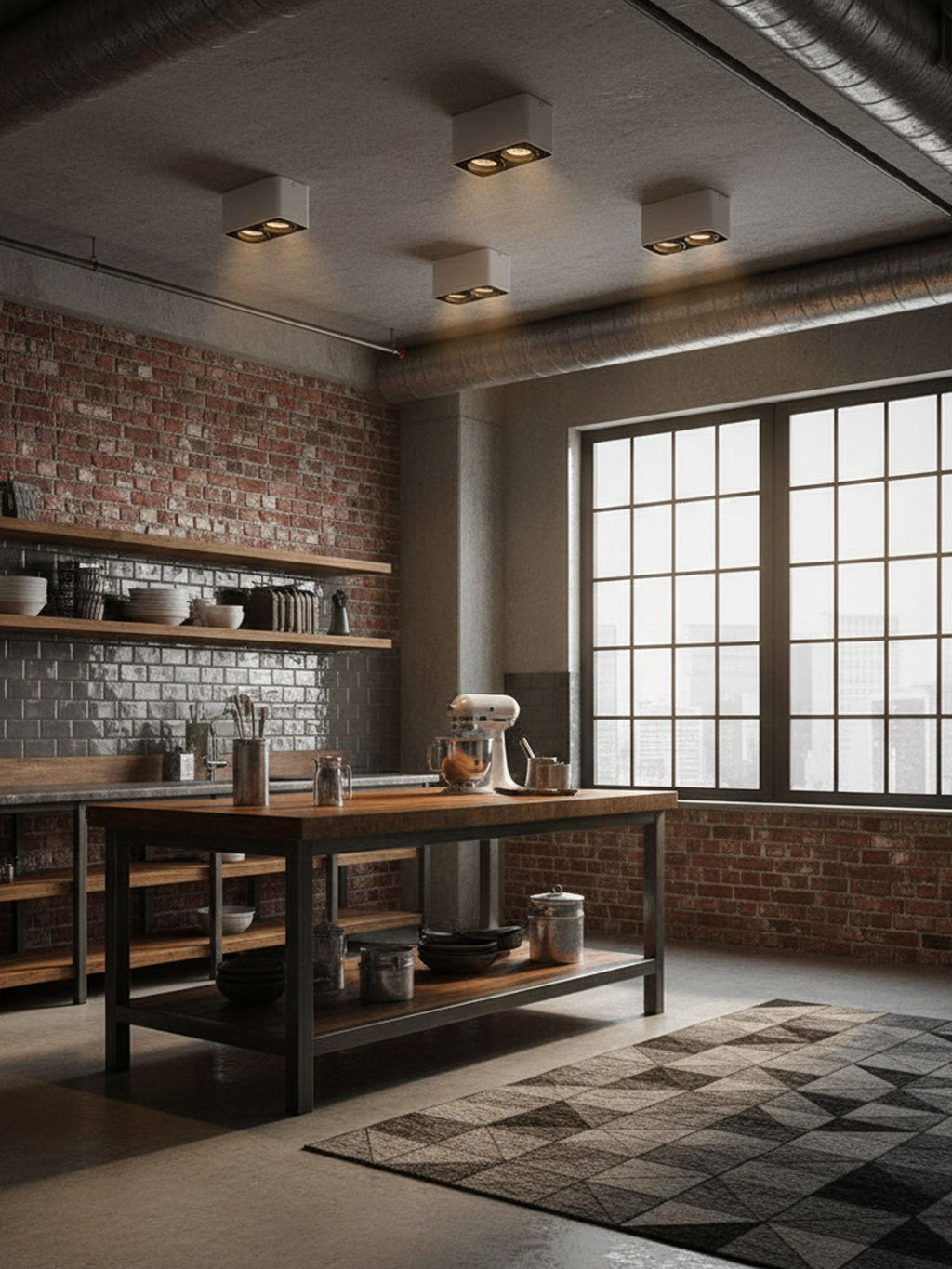 Giyan Surface Spotlight — Angular Steel Body, Recessless Ceiling Mount