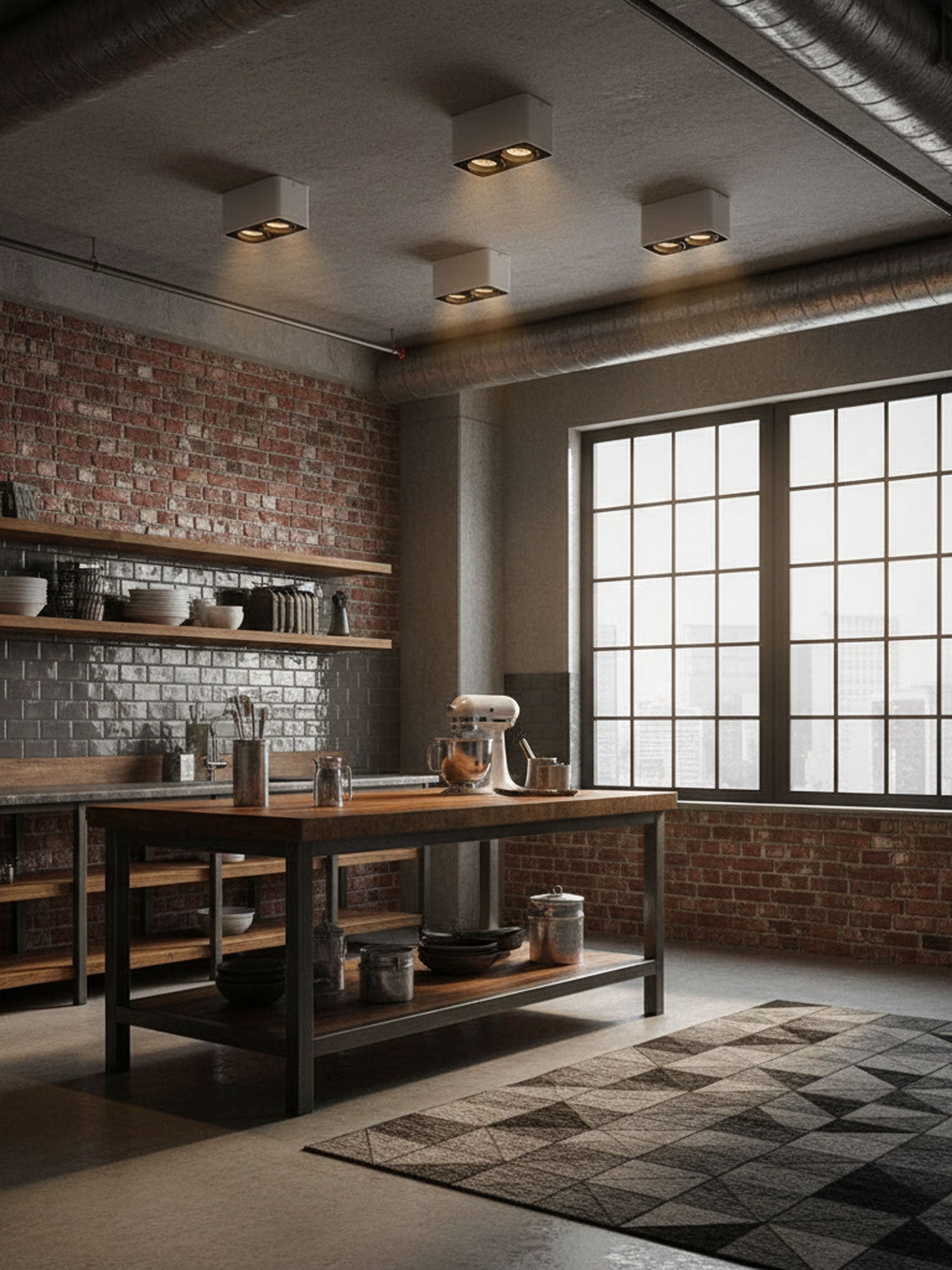 Giyan Surface Spotlight — Angular Steel Body, Recessless Ceiling Mount