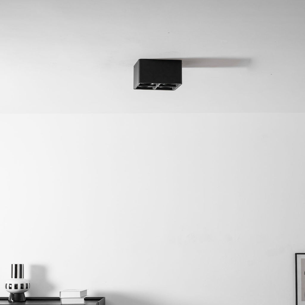 Giyan Surface Spotlight — Angular Steel Body, Recessless Ceiling Mount