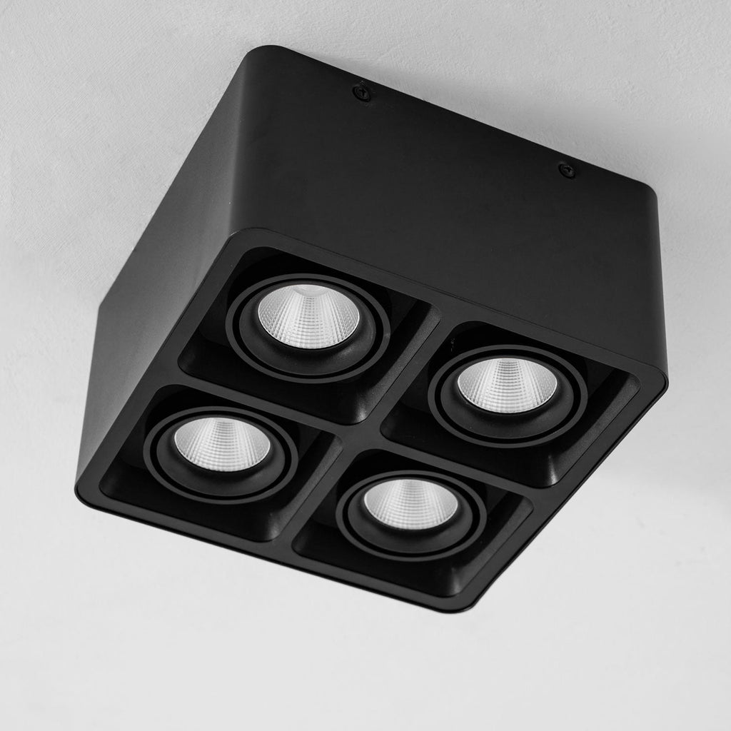 Giyan Surface Spotlight — Angular Steel Body, Recessless Ceiling Mount