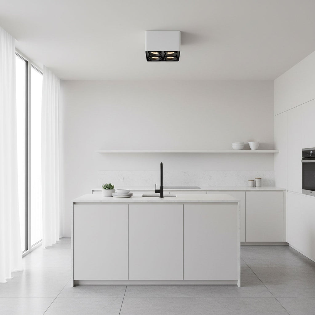 Giyan Surface Spotlight — Angular Steel Body, Recessless Ceiling Mount