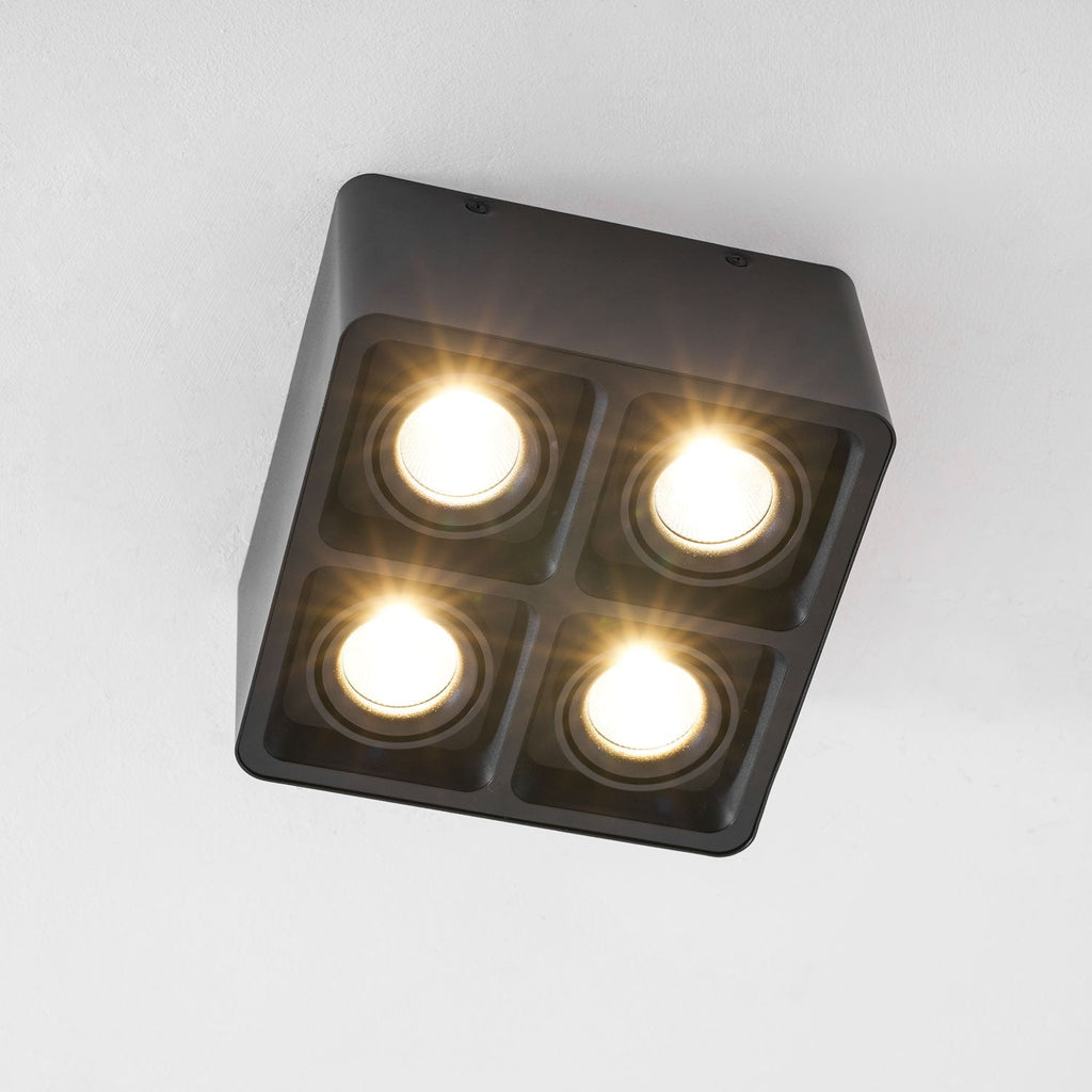 Giyan Surface Spotlight — Angular Steel Body, Recessless Ceiling Mount