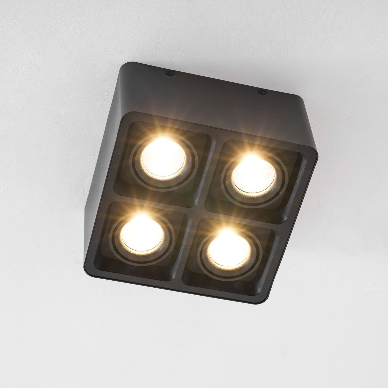 Giyan Surface Spotlight — Angular Steel Body, Recessless Ceiling Mount