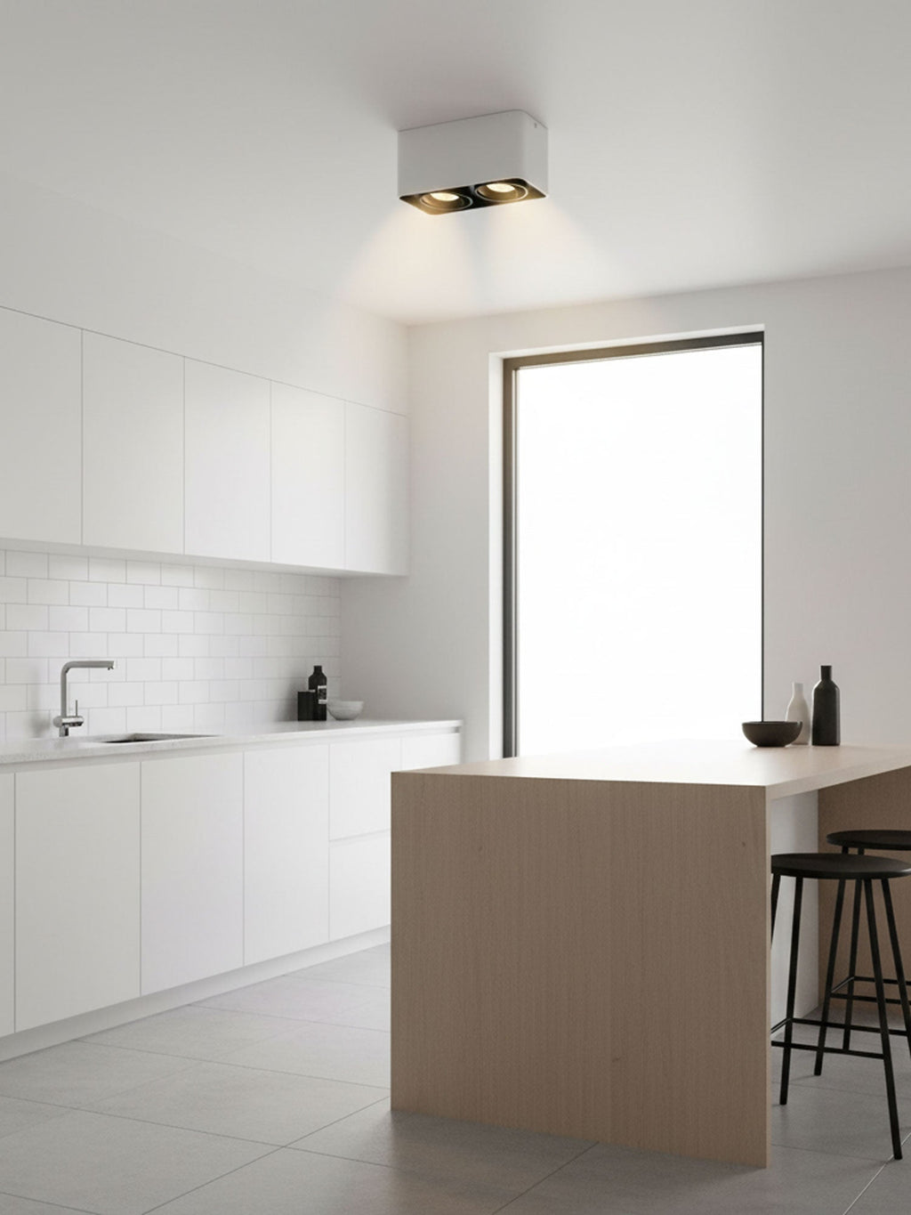 Giyan Surface Spotlight — Angular Steel Body, Recessless Ceiling Mount