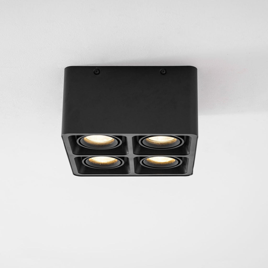 Giyan Surface Spotlight — Angular Steel Body, Recessless Ceiling Mount