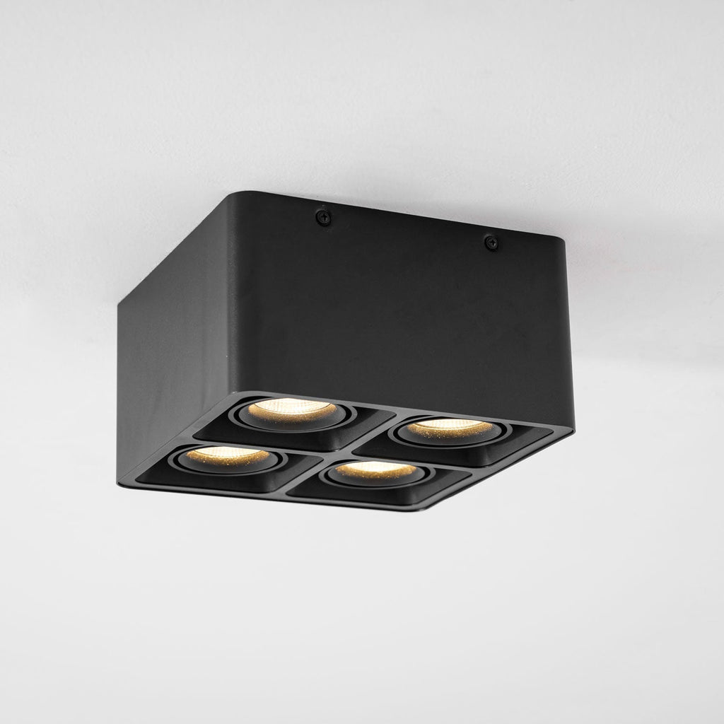 Giyan Surface Spotlight — Angular Steel Body, Recessless Ceiling Mount