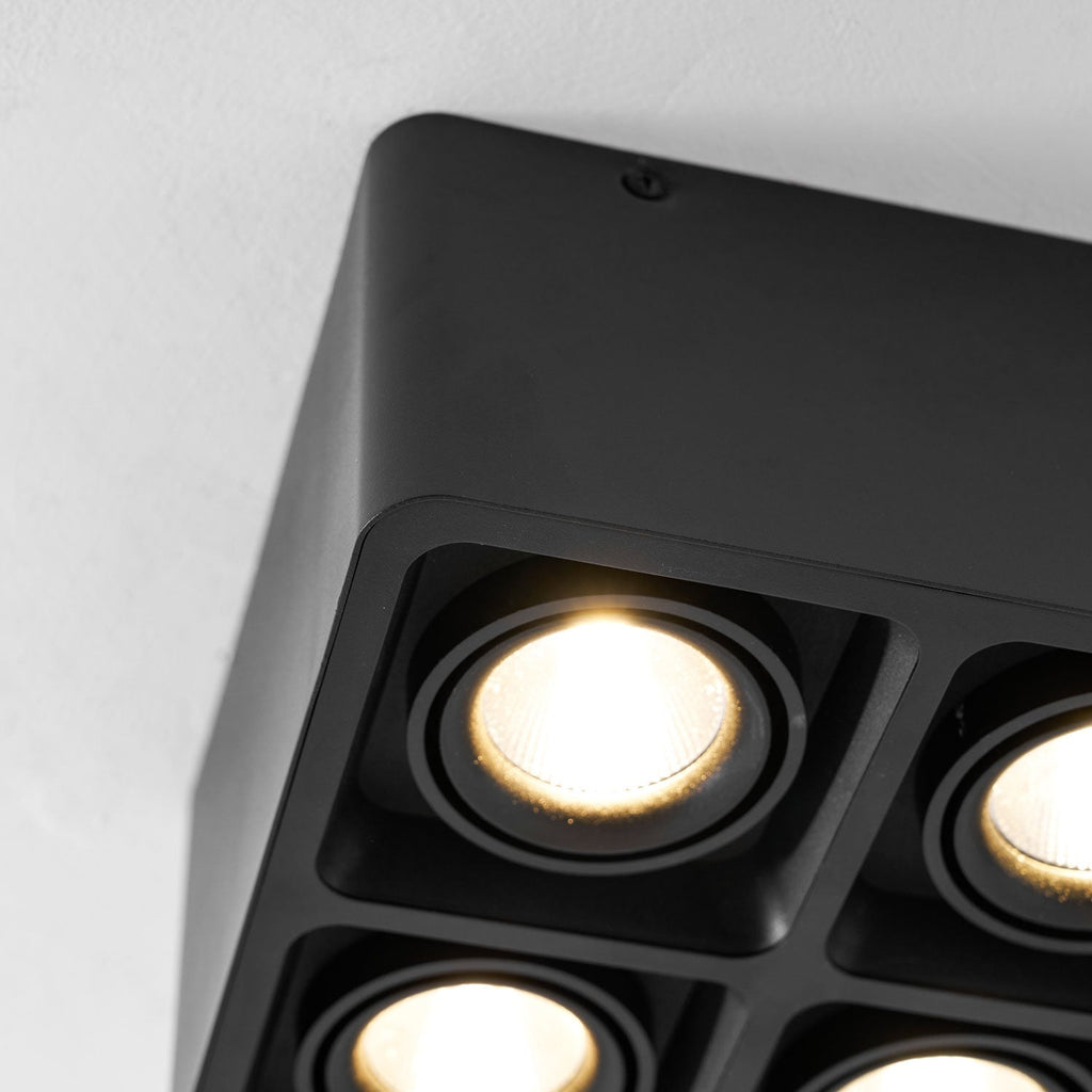 Giyan Surface Spotlight — Angular Steel Body, Recessless Ceiling Mount