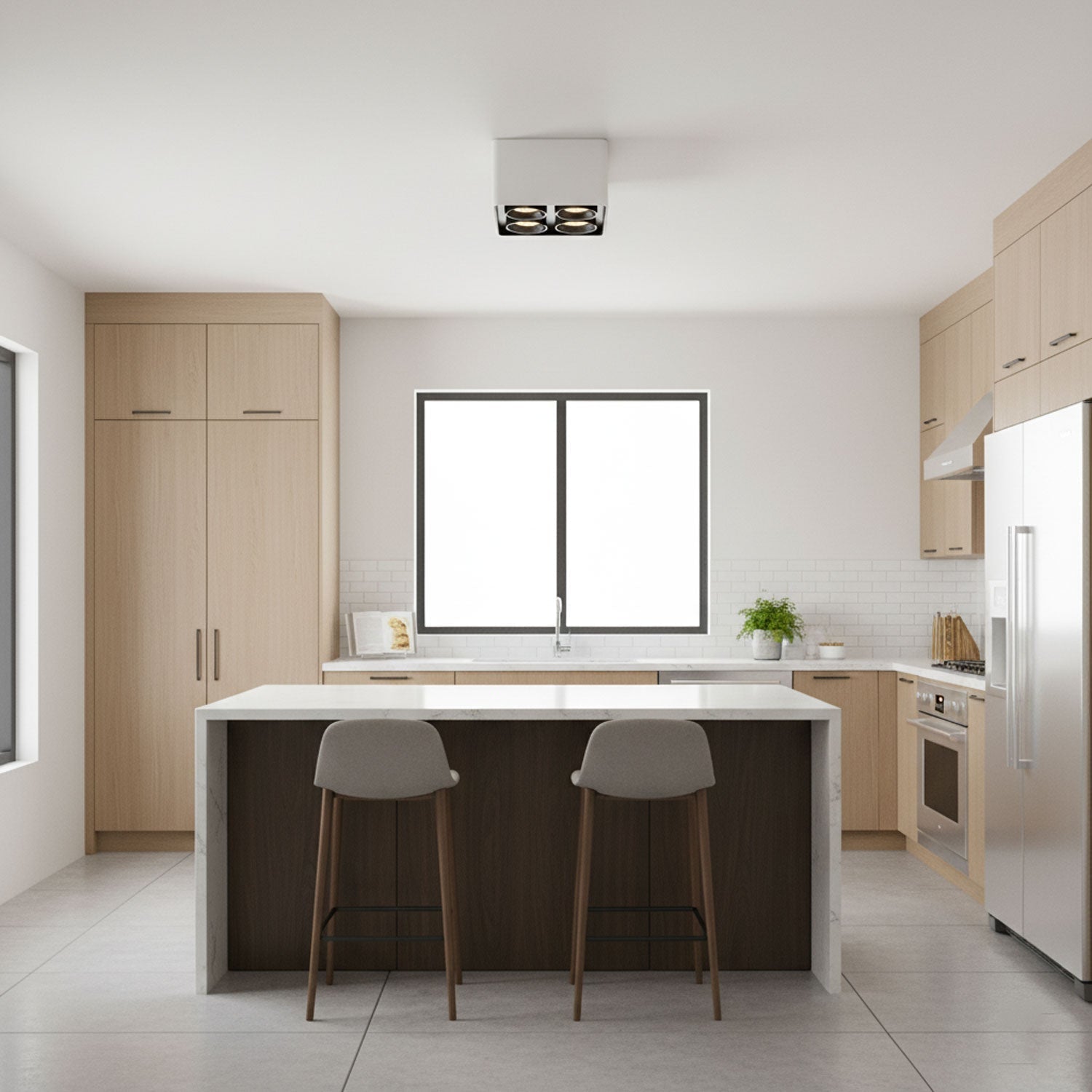 Giyan Surface Spotlight — Angular Steel Body, Recessless Ceiling Mount