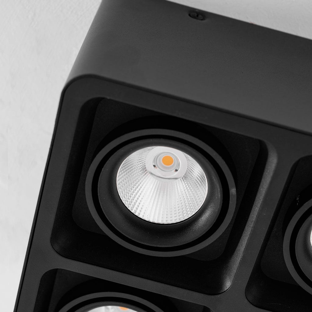 Giyan Surface Spotlight — Angular Steel Body, Recessless Ceiling Mount