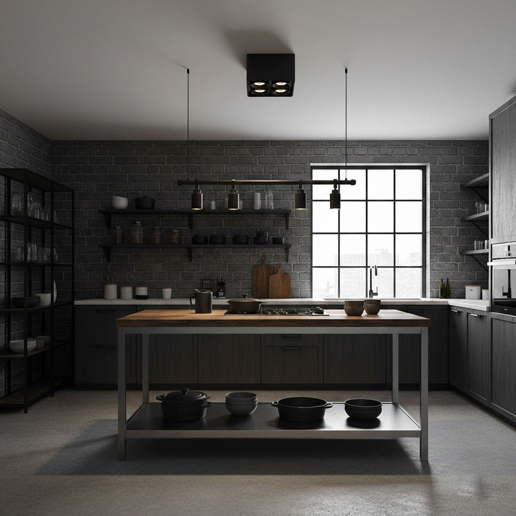 Giyan Surface Spotlight — Angular Steel Body, Recessless Ceiling Mount