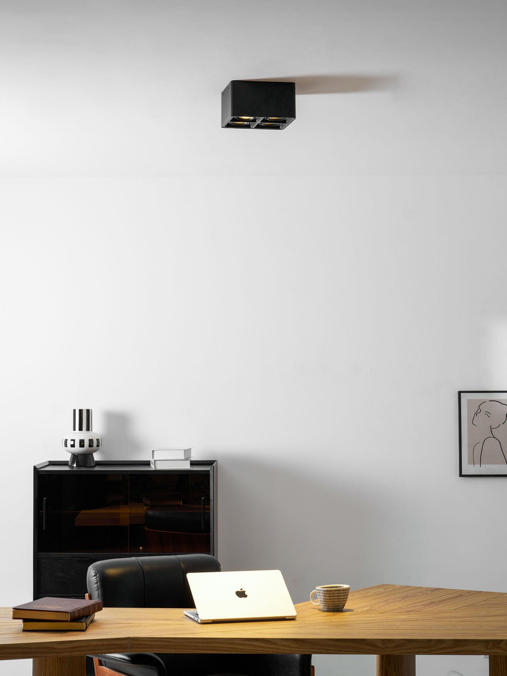 Giyan Surface Spotlight — Angular Steel Body, Recessless Ceiling Mount